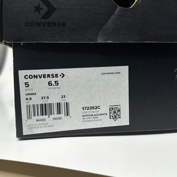 Converse OneStar Ox Checked Black and White shoes, sneakers. New in box. - Picture 2 of 7